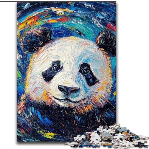 Panda-Nachthimmel-Puzzle für Erwachsene, 1000 Teile, für Kinder ab 14 Jahren, Heimdekoration, Familienspiele, Weihnachts- und Geburtstagsgeschenke (26x38cm) von LYXIANY