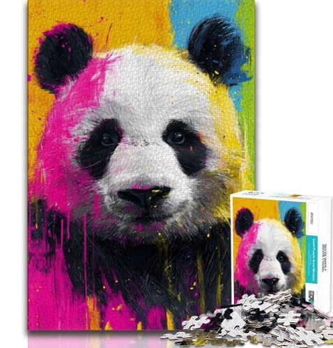Panda-Ölgemälde-Puzzles für Teenager, 1000 Puzzles, Lernspielzeug, Familienspiele, einzigartige Geburtstags- und Geschenkideen (50x75cm) von LYXIANY