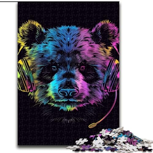 Panda mit Kopfhörern, 1000-teiliges Puzzle für Erwachsene, Holzpuzzle für Erwachsene, anspruchsvolles DIY-Denkspiel für Teenager, Größe 50x75cm Panda mit Kopfhörern, 1000-teiliges Puzzle für Erwachsene, Holzpuzzle für Erwachsene, anspruchsvolles DIY-Denkspiel für Teenager, Größe 50x75cm von LYXIANY