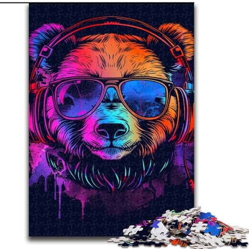 Panda mit Kopfhörern, 1000-teiliges Puzzle für Erwachsene, Holzpuzzle für Erwachsene, anspruchsvolles DIY-Denkspiel für Teenager, Größe 50x75cm Panda mit Kopfhörern, 1000-teiliges Puzzle für Erwachsene, Holzpuzzle für Erwachsene, anspruchsvolles DIY-Denkspiel für Teenager, Größe 50x75cm von LYXIANY