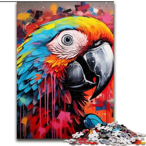 Papageien-Graffiti-Puzzle, 1000 Teile, für Erwachsene, Papppuzzle für Erwachsene, ideal für Familienspaß, Entspannung, 26x38cm von LYXIANY