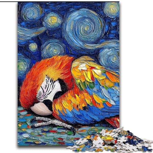 Papageien-Nachthimmel-Puzzle, 1000 Teile, für Teenager, Lernspiele, Heimdekoration, Geschenk für die ganze Familie (50x75cm) von LYXIANY