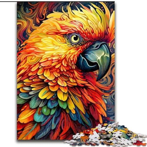 Papageien-Puzzle, 1000 Teile, für Erwachsene, Papppuzzle für Erwachsene, ideal für Familienspaß, Entspannung, 26x38cm von LYXIANY