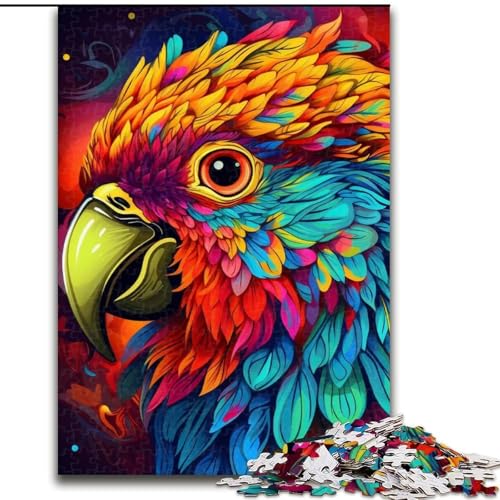 Papageien-Puzzle 1000 Teile für Erwachsene. Unmögliche Puzzles für Erwachsene. Anspruchsvolles Denkspiel für Teenager. Spaß für den Spieleabend mit der Familie. Größe: 38x26cm von LYXIANY