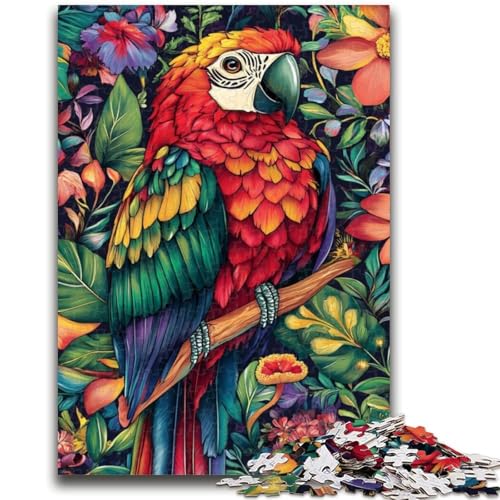 Papageien-Puzzle für Erwachsene, 1000 Teile, anspruchsvolles Spiel und Wanddekoration für die ganze Familie, einzigartige Geburtstags (50x75cm) von LYXIANY