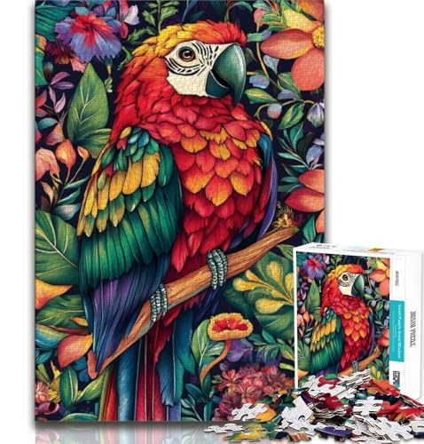 Papageien-Puzzle mit 1000 Teilen für Teenager, Denkspiel, Wanddekoration, einzigartige Geburtstags (38x26cm) von LYXIANY