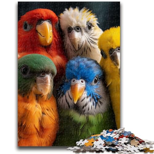 Papageien-Puzzles für Erwachsene und Teenager, lustige Familienspiele, ganze Familie (50x75cm) von LYXIANY