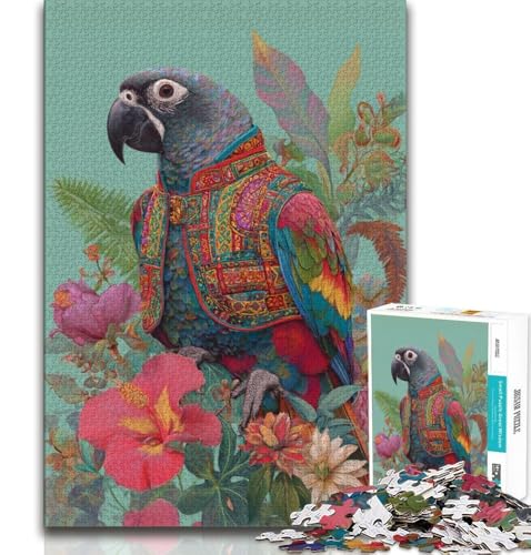 Papageien-Puzzles für Teenager, 1000 Puzzles, Lernspielzeug, Familienspiele, einzigartige Geburtstags- und Geschenkideen (38x26cm) von LYXIANY