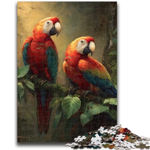 Papageien- und Hänflings-Puzzle für Teenager, 1000 Teile, Lernspielzeug, Familienspiele, einzigartige Geburtstags- und Geschenkideen (50x75cm) von LYXIANY