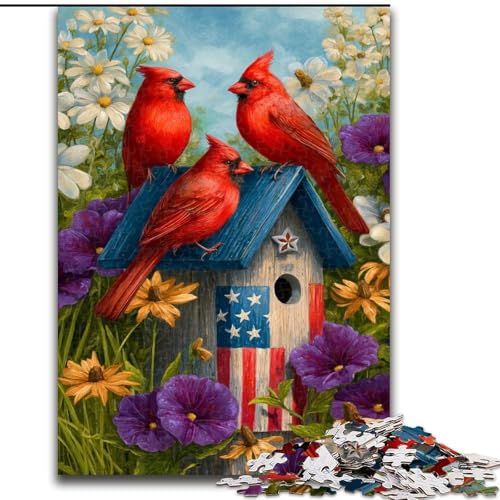 Papageien- und Hänflings-Puzzles für Teenager, entspannendes intellektuelles Lernspielzeug, Lernspiel für Geburtstag, Weihnachten (50x75cm) von LYXIANY