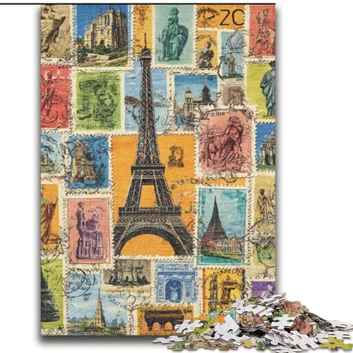 Paris Collage Puzzle 2000 Teile für Erwachsene, Geschenke, Lernspielzeug, Familienspiele mit passendem Poster und Quizblatt (70x100cm) von LYXIANY