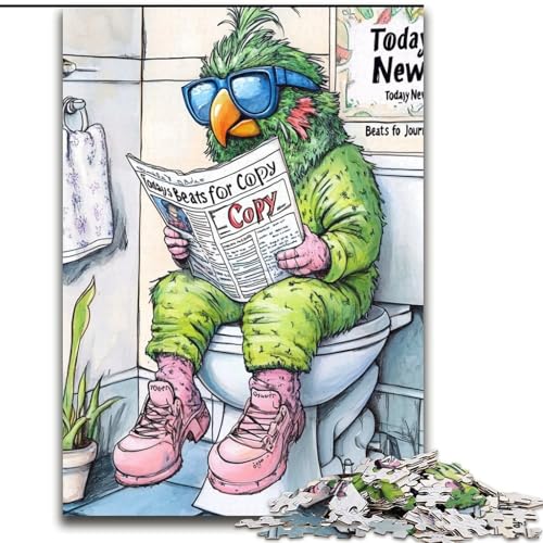 Parrot Go Toilet Puzzle 1000 Teile für Erwachsene, Puzzles für Erwachsene, Familienaktivität, DIY-Heimdekoration, 26x38cm von LYXIANY