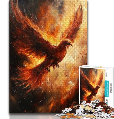 Phoenix-Ölgemälde-Puzzle mit 1000 Teilen für Erwachsene, hilft dem Gehirn, süchtig machendes Spielzeug zu trainieren, um Geduld zu fördern, einzigartiges Herausforderungsspiel (38x26cm) von LYXIANY