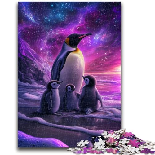 Pinguine unter der Aurora, 1000-teiliges Puzzle für Erwachsene und Jugendliche, dekomprimierendes intellektuelles Lernspielzeug, perfekte Dekoration (50x75cm) von LYXIANY