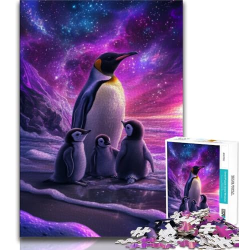 Pinguine unter der Aurora, Puzzle für Teenager, 1000 Puzzles, Spielzeug, Lernspiele, Stressabbau, Wunschliste mit Weihnachtsmann, 50x75cm von LYXIANY