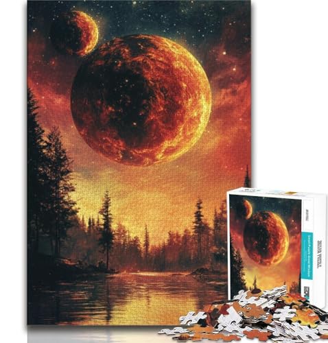 Planet im Wald-Puzzle, 1000 Teile, für Teenager, Denkspiel, Wanddekoration, einzigartige Geburtstags (50x75cm) von LYXIANY