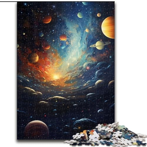 Planeten, Weltraum, Sterne, Universum, 1000-teiliges Puzzle für Erwachsene, Holzpuzzle für Erwachsene, anspruchsvolles DIY-Denkspiel für Teenager, Größe 50x75cm von LYXIANY