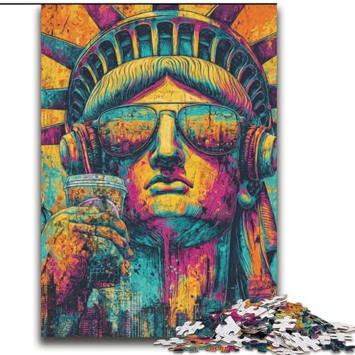 Pop-Art-Puzzle Freiheitsstatue, 2000 Teile, für Erwachsene und Jugendliche, Lernspiele, Heimdekoration, geeignet als Schreibtischdekoration (70x100cm) von LYXIANY