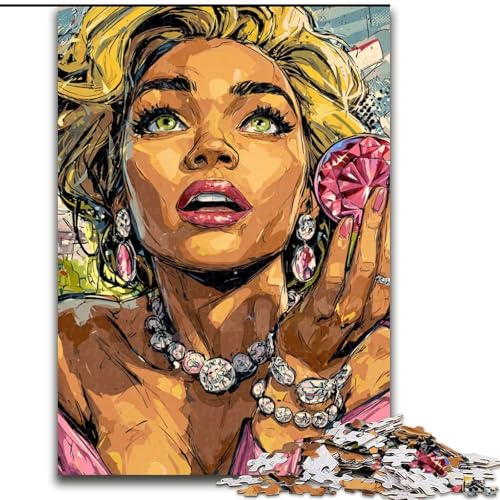 Pop-Art-Puzzles für Frauen, Spielzeug, Lernspiele, Stressabbau, Wunschliste mit Weihnachtsmann (26x38cm) von LYXIANY