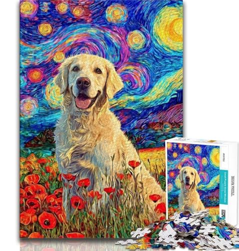 Poppy Golden Retriever 1000-teiliges Puzzle für Erwachsene, Geschenke, Lernspiele, Heimdekoration, als Geschenk für die ganze Familie (75x50cm) von LYXIANY