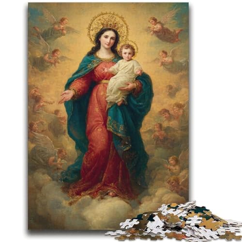 Porträt von Maria, der Mutter, Puzzle mit 1000 Teilen, Geschenk für Teenager, Quizspiel, Wanddekoration, einzigartige Geburtstags (38x52cm) von LYXIANY