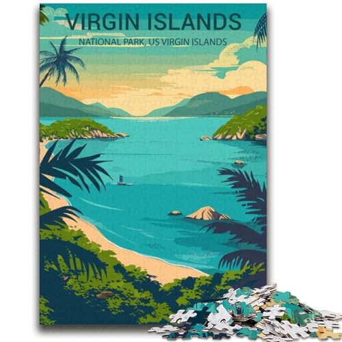 Poster-Puzzles mit 1000 Teilen zum Thema Virgin Islands National Park für Teenager,anspruchsvolles Spielspielzeug,Wanddekoration,einzigartige Geburtstags, 2000 Teile (70x100cm) von LYXIANY
