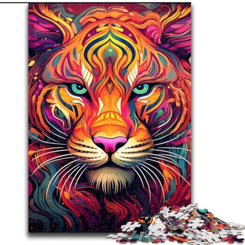 Psychedelic Art Tiger 1000-teiliges Puzzle, anspruchsvolles Denkspiel für Teenager, 26x38cm Psychedelic Art Tiger 1000-teiliges Puzzle, anspruchsvolles Denkspiel für Teenager, 26x38cm von LYXIANY