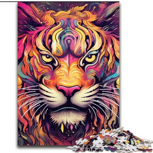 Psychedelic Art Tiger-Puzzle, 1000 Teile, für Erwachsene, Holzpuzzle für Erwachsene, ideal für Familienspaß, Entspannung, 50x75cm Psychedelic Art Tiger-Puzzle, 1000 Teile, für Erwachsene, Holzpuzzle für Erwachsene, ideal für Familienspaß, Entspannung, 50x75cm von LYXIANY
