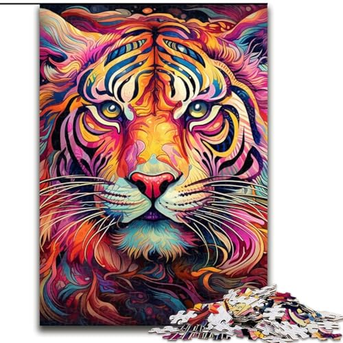 Psychedelic Art Tiger Puzzle 1000 Teile für Erwachsene Holzpuzzle für Erwachsene Anspruchsvolles Denkspiel für Teenager, Spaß für den Familienspieleabend 50x75cm Psychedelic Art Tiger Puzzle 1000 Teile für Erwachsene Holzpuzzle für Erwachsene Anspruchsvolles Denkspiel für Teenager, Spaß für den Familienspieleabend 50x75cm von LYXIANY