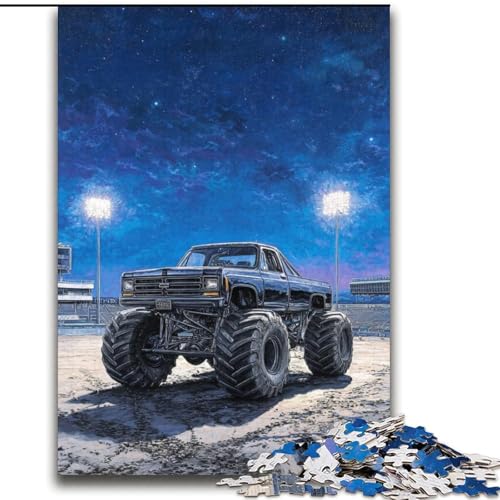 Psychedelic Monster Truck 2000-teiliges Puzzle, für Lernspiele, Herausforderungen, Spielzeug, Geburtstagsgeschenk, Geschenke, Wandkunst (70x100cm) von LYXIANY