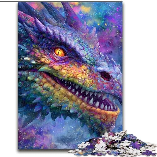 Psychedelische Drachen-Puzzles für Erwachsene, 1000 Puzzles, für Kinder ab 14 Jahren, Stressabbau, Frauen (26x38cm) von LYXIANY