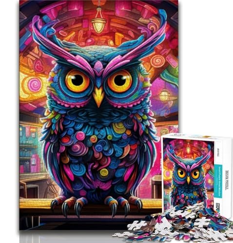 Psychedelische Eule, 1000-teiliges Puzzle für Erwachsene und Jugendliche, Lernspiele, Wanddekoration, einzigartige Geburtstags (50x75cm) von LYXIANY