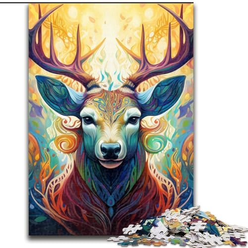 Psychedelische Hirschkunst, 1000-teiliges Puzzle für Erwachsene, anspruchsvolles Denkspiel für Teenager, Spaß für den Spieleabend mit der Familie, 26x38cm Psychedelische Hirschkunst, 1000-teiliges Puzzle für Erwachsene, anspruchsvolles Denkspiel für Teenager, Spaß für den Spieleabend mit der Familie, 26x38cm von LYXIANY