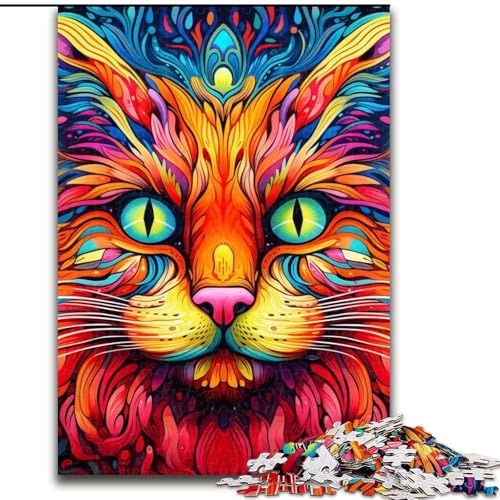 Psychedelische Katze, 1000-teiliges Puzzle, anspruchsvolles Denkspiel für Teenager, 26x38cm Psychedelische Katze, 1000-teiliges Puzzle, anspruchsvolles Denkspiel für Teenager, 26x38cm von LYXIANY