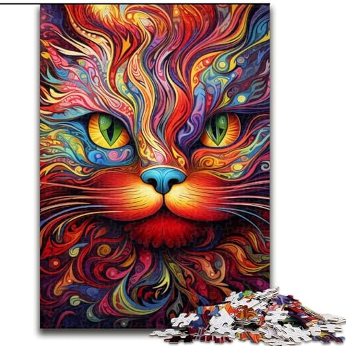 Psychedelische Katzen-Puzzles für Erwachsene, 1000-teiliges unmögliches Puzzle für Erwachsene, DIY-Kunstwerk, 50x75cm Psychedelische Katzen-Puzzles für Erwachsene, 1000-teiliges unmögliches Puzzle für Erwachsene, DIY-Kunstwerk, 50x75cm von LYXIANY