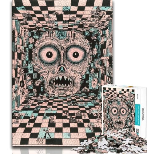 Psychedelische Kunst-Puzzles für Teenager mit 1000 Teilen, dekomprimierendes intellektuelles Lernspielzeug, tolle Geschenke und Spielzeuge (38x26cm) von LYXIANY