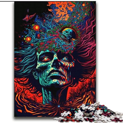 Psychedelische Monster-Puzzles für Erwachsene und Jugendliche, anspruchsvolles Spiel und Familienspiel, Geburtstagsgeschenk, Geschenke, Wandkunst (70x100cm) von LYXIANY