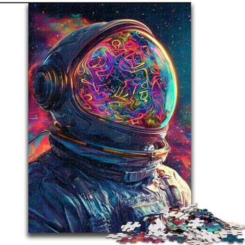 Psychedelischer Astronaut, 1000-teiliges Puzzle für Teenager, Lernspielzeug, lustige Familienspiele, einzigartige Heimdekoration (26x38cm) von LYXIANY