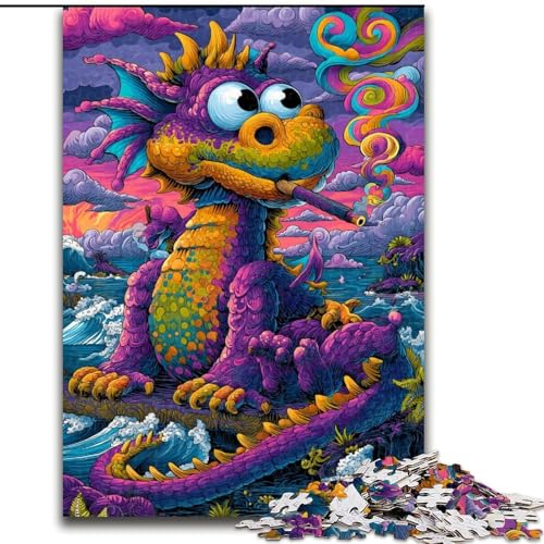 Psychedelischer Drache, 1000-teiliges Puzzle für Erwachsene und Jugendliche, Herausforderung für die Gehirnintelligenz, süchtig machendes Spielzeug für die Heimdekoration (50x75cm) von LYXIANY