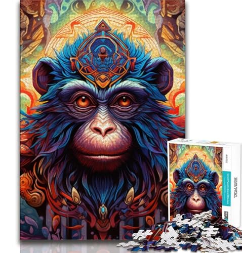 Psychedelisches Affen-Puzzle mit 1000 Teilen für Teenager, Denkspiel, Wanddekoration, einzigartige Geburtstags (50x75cm) von LYXIANY