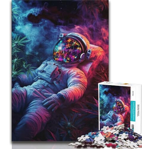 Psychedelisches Astronauten-Puzzle mit 1000 Teilen für Teenager, Denkspiel, Wanddekoration, einzigartige Geburtstags (50x75cm) von LYXIANY