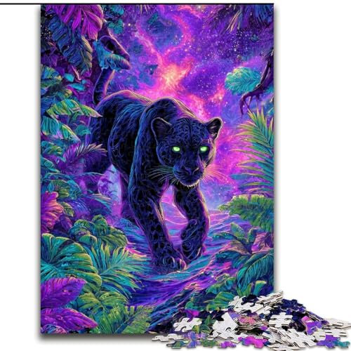 Psychedelisches Black Panther Puzzle 1000 Teile für Erwachsene, Spielzeug, Lernspiele, Stressabbau, Wichtelgeschenke für Kinder ab 14 Jahren (50x75cm) von LYXIANY