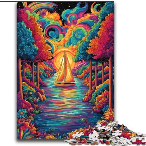 Psychedelisches Bootspuzzle, 2000 Teile, für Jugendliche ab 14 Jahren, Geschenkideen zur Heimdekoration (70x100cm) von LYXIANY
