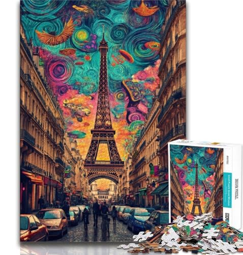 Psychedelisches Eiffelturm-Puzzle für Erwachsene, 1000-teiliges Puzzle, Denkspiel, Wanddekoration, einzigartige Geburtstags, 50x75cm Psychedelisches Eiffelturm-Puzzle für Erwachsene, 1000-teiliges Puzzle, Denkspiel, Wanddekoration, einzigartige Geburtstags, 50x75cm von LYXIANY