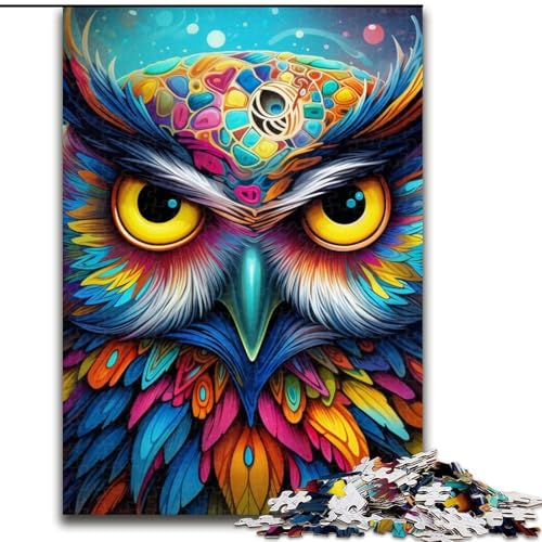 Puzzle, Bunte Kunst-Eule, Papp-Puzzle, 26x38cm, anspruchsvolles Denkspiel, Familienaktivität, Heimdekoration Puzzle, Bunte Kunst-Eule, Papp-Puzzle, 26x38cm, anspruchsvolles Denkspiel, Familienaktivität, Heimdekoration von LYXIANY