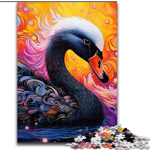 Puzzle, Farbe: Schwarzer Schwan, Holzpuzzle, 50x75cm, anspruchsvolles Denkspiel, Familienaktivität, Heimdekoration Puzzle, Farbe: Schwarzer Schwan, Holzpuzzle, 50x75cm, anspruchsvolles Denkspiel, Familienaktivität, Heimdekoration von LYXIANY