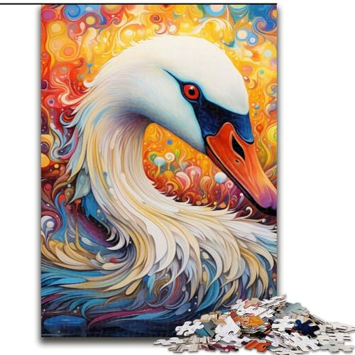 Puzzle, bunt, weißer Schwan, Holzpuzzle, 50x75cm, anspruchsvolles Denkspiel, Familienaktivität, Heimdekoration Puzzle, bunt, weißer Schwan, Holzpuzzle, 50x75cm, anspruchsvolles Denkspiel, Familienaktivität, Heimdekoration von LYXIANY