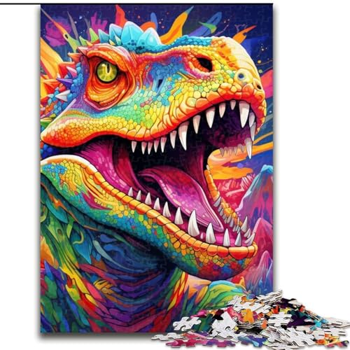 Puzzle, buntes Dinosaurier-Puzzle aus Pappe, 26x38cm, anspruchsvolles Denkspiel, Familienaktivität, Heimdekoration Puzzle, buntes Dinosaurier-Puzzle aus Pappe, 26x38cm, anspruchsvolles Denkspiel, Familienaktivität, Heimdekoration von LYXIANY