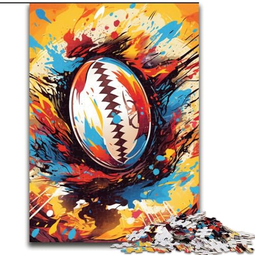 Puzzle, buntes Rugby-Puzzle aus Pappe, 26x38cm, anspruchsvolles Denkspiel, Familienaktivität, Heimdekoration Puzzle, buntes Rugby-Puzzle aus Pappe, 26x38cm, anspruchsvolles Denkspiel, Familienaktivität, Heimdekoration von LYXIANY