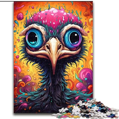 Puzzle, farbenfrohes Kunst-Straußen-Holzpuzzle, 50x75cm, anspruchsvolles Denkspiel, Familienaktivität, Heimdekoration Puzzle, farbenfrohes Kunst-Straußen-Holzpuzzle, 50x75cm, anspruchsvolles Denkspiel, Familienaktivität, Heimdekoration von LYXIANY